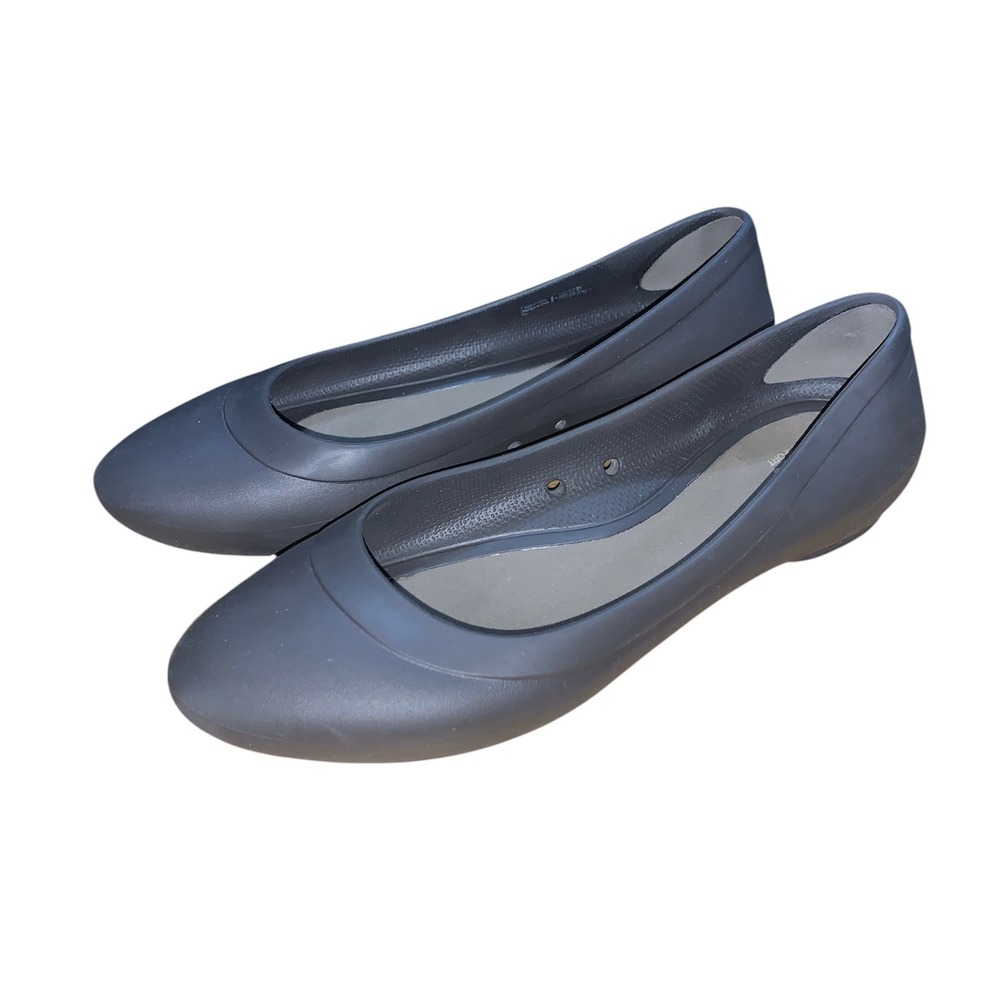 Crocs Lina Ballet Flat Womens 11 Gray Pointed Toe Slip On Comfort Shoes - Picture 2 of 7